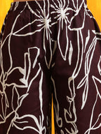Printed Kurta With Palazzo Pants, Wine - Hiral Fashion - Distacart