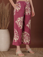 Floral Printed Highneck Co-Ords, Pink - Hiral Fashion - Distacart