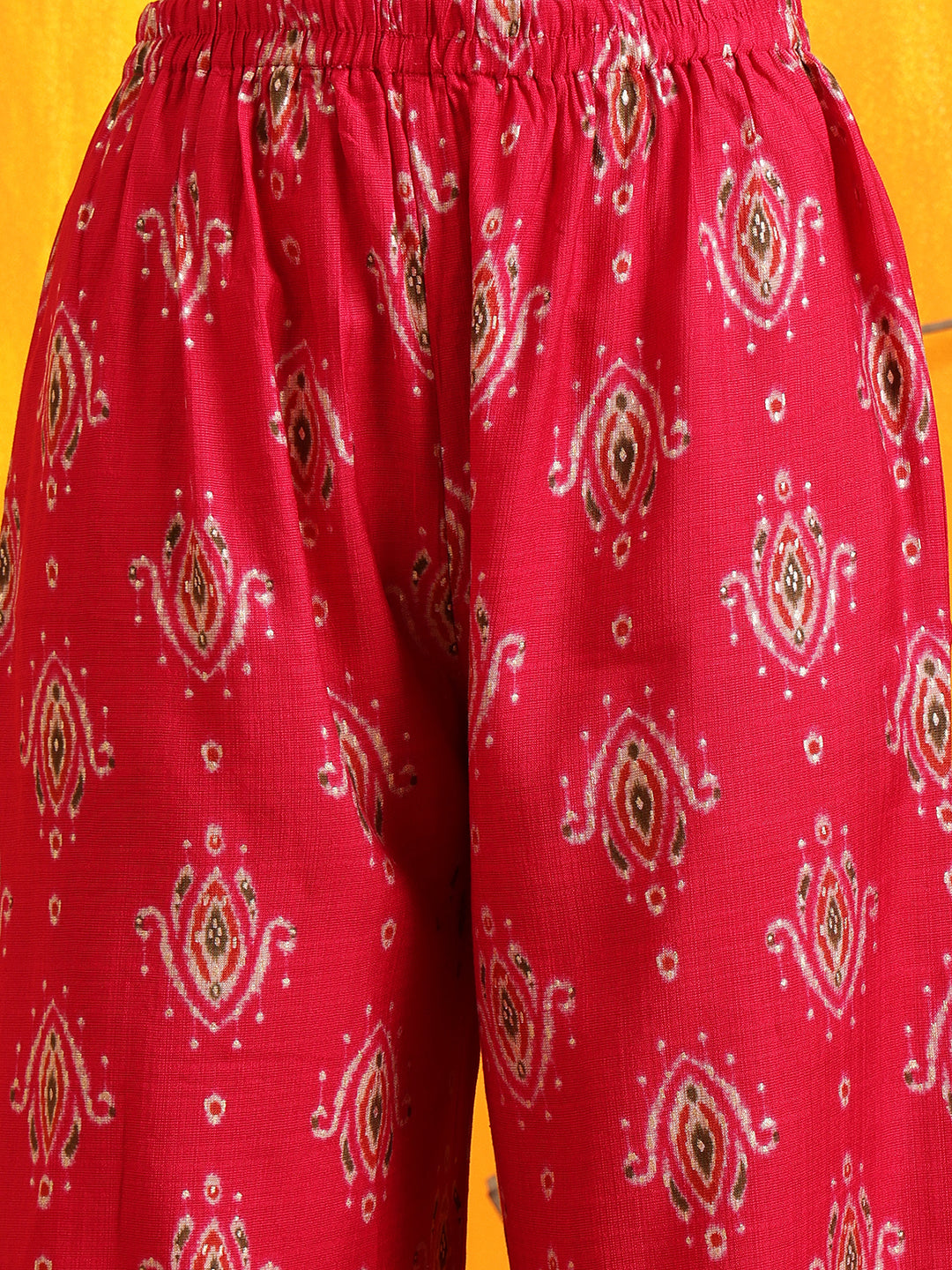 Ethnic Motifs Printed Kurta With Palazzo, Pink - Hiral Fashion - Distacart
