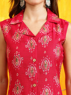 Ethnic Motifs Printed Kurta With Palazzo, Pink - Hiral Fashion - Distacart