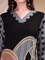 Printed Kurta With Pant, Black - Hiral Fashion - Distacart