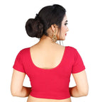 Vamika Pink Lycra Plain Blouse For Women - Distacart