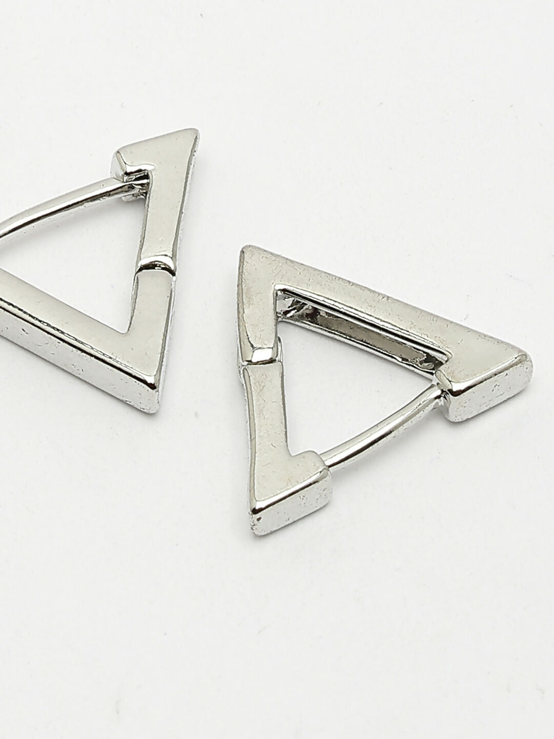 NVR Men's Silver-Plated Geometric Shape Stainless Steel Studs Earring - Distacart