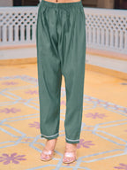 Embroidered Kurta With Pant & Embroidered Dupatta, Green - Hiral Fashion - Distacart