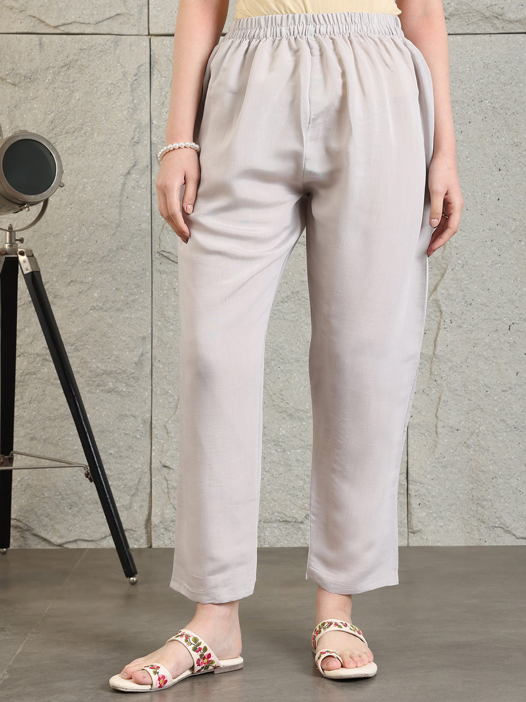 Embroidered Kurta With Pant & Organza Embroidered Dupatta, Grey - Hiral Fashion - Distacart