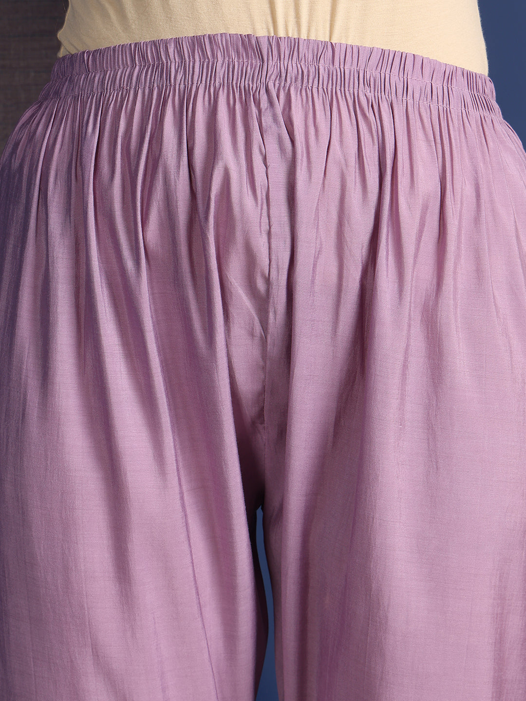 Placement Embroidered Kurta With Pant & Organza Printed Dupatta, Lavender - Hiral Fashion - Distacart