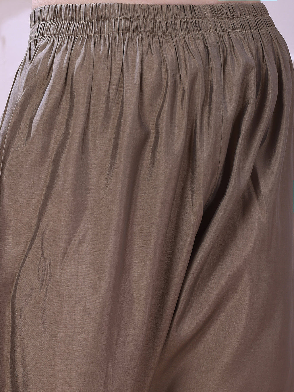 Taupe Floral-Embroidered Straight Suit Set With Lace-Bordered Dupatta And Tapered Pants, Taupe - Hiral Fashion - Distacart