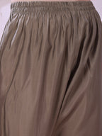 Taupe Floral-Embroidered Straight Suit Set With Lace-Bordered Dupatta And Tapered Pants, Taupe - Hiral Fashion - Distacart