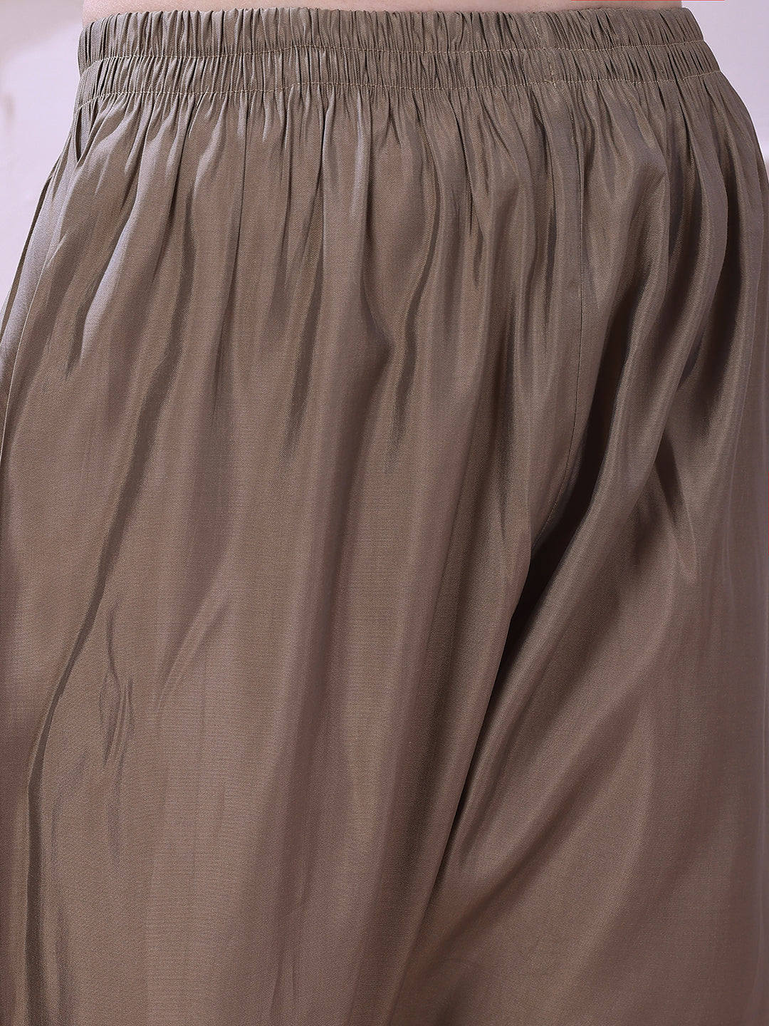 Taupe Floral-Embroidered Straight Suit Set With Lace-Bordered Dupatta And Tapered Pants, Taupe - Hiral Fashion - Distacart