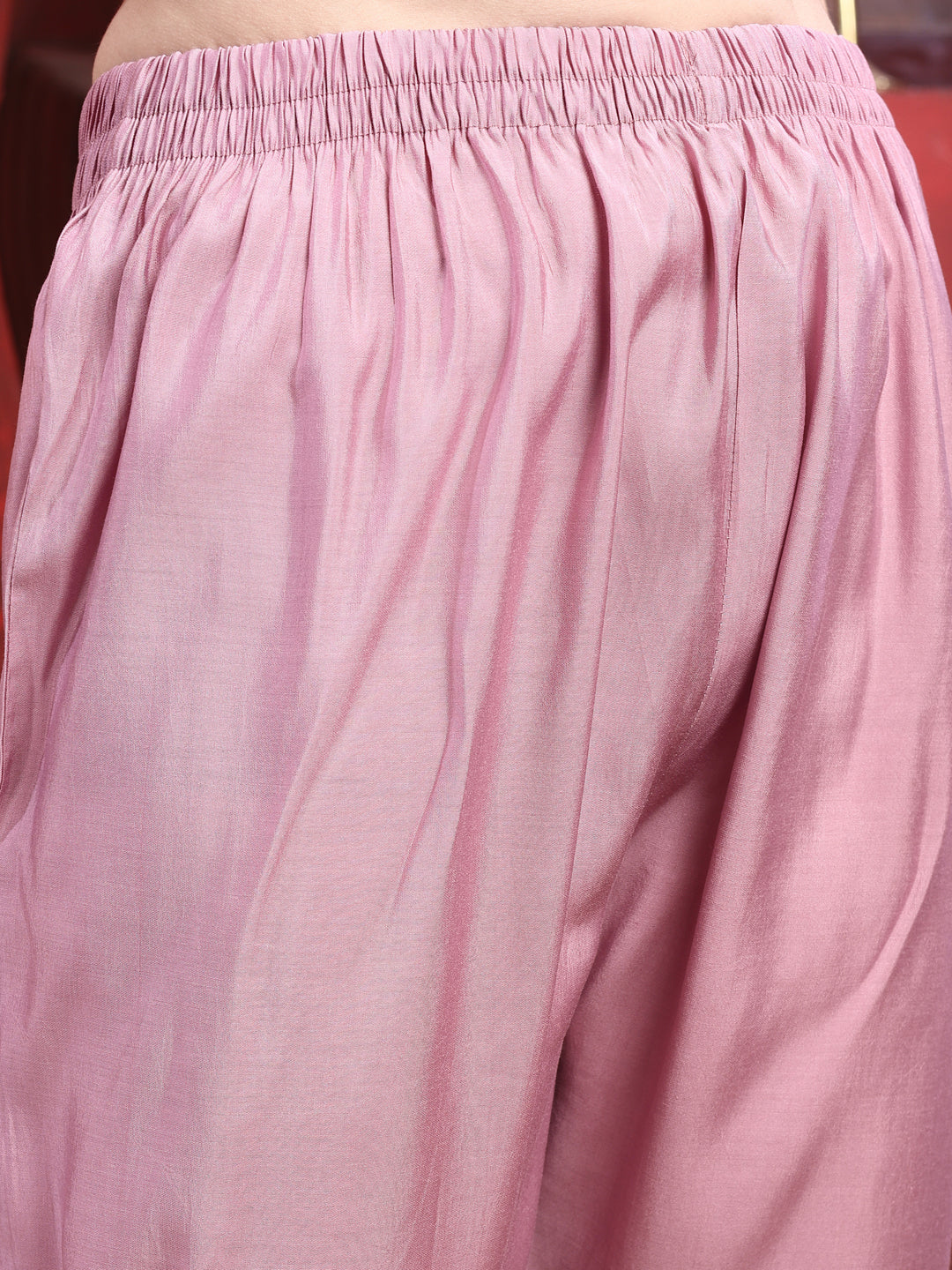 Hand Embroidered Kurta With Pant & Dupatta, Pink - Hiral Fashion - Distacart