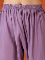 Embroidered Kurta With Pant & Embroidered Dupatta, Lavender - Hiral Fashion - Distacart