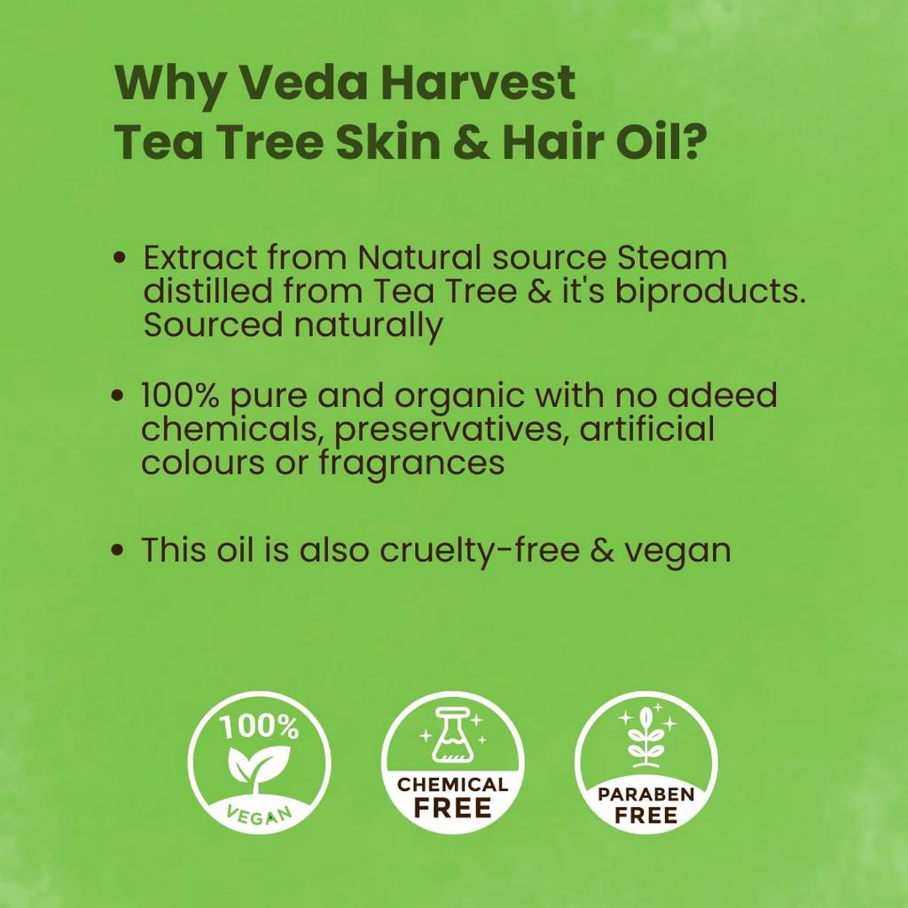 Veda Harvest Tea Tree Essential Oil Cooling & Refreshing Care for Face & Body