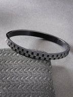 NVR Men's Set of 2 Gold & Black Rhodium-Plated Stainless Steel Kada Bracelet - Distacart