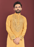 Prazu Fashion Yellow Soft Silk Real Mirror Work Kurta - Distacart