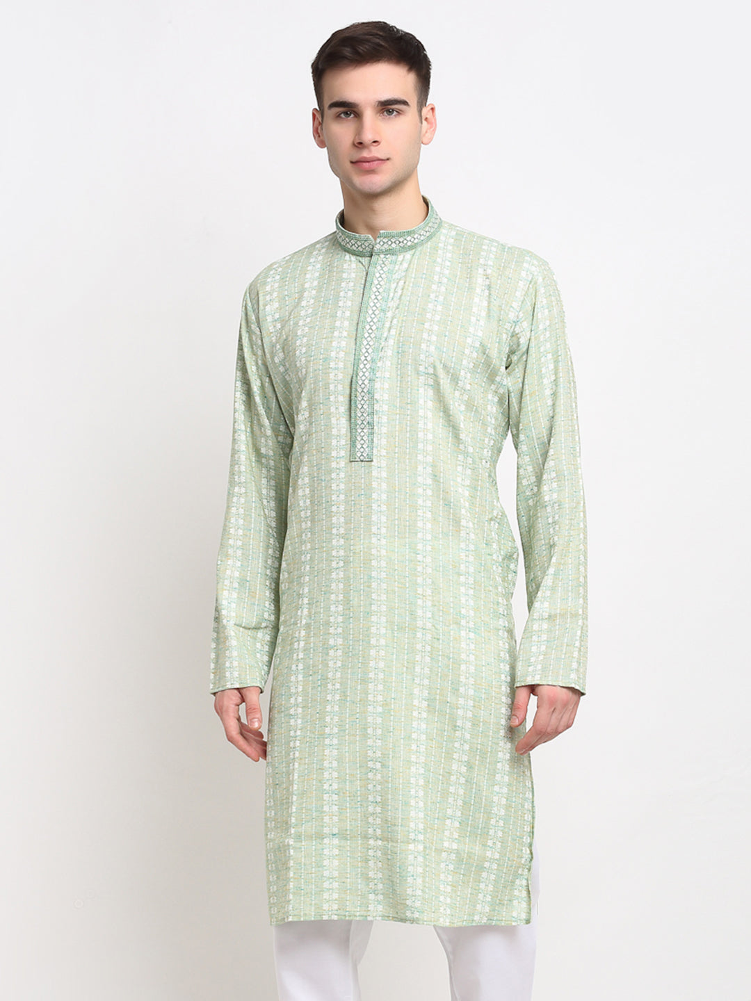 Jompers Men's Woven Kurta - Green