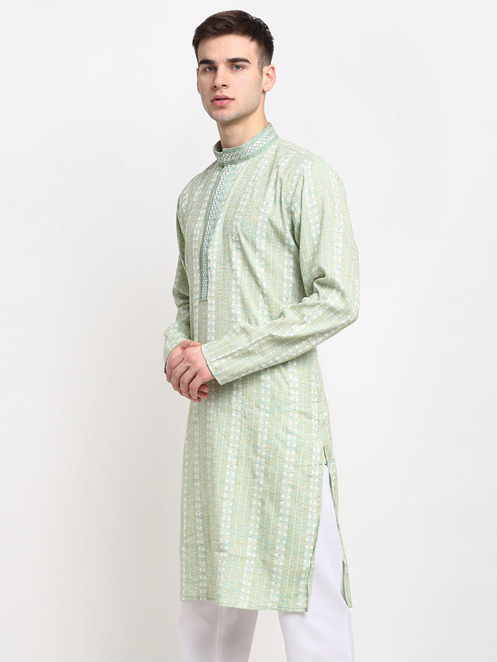 Jompers Men's Woven Kurta - Green