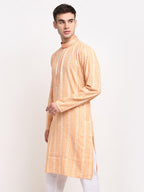 Jompers Men's Woven Kurta - Orange