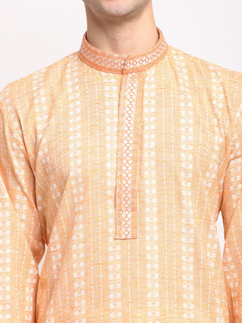 Jompers Men's Woven Kurta - Orange