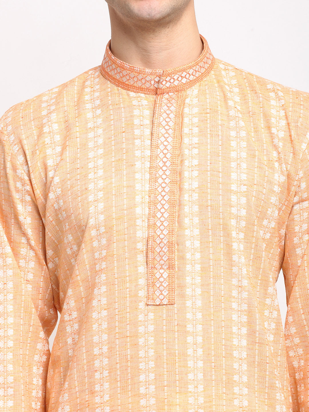 Jompers Men's Woven Kurta - Orange