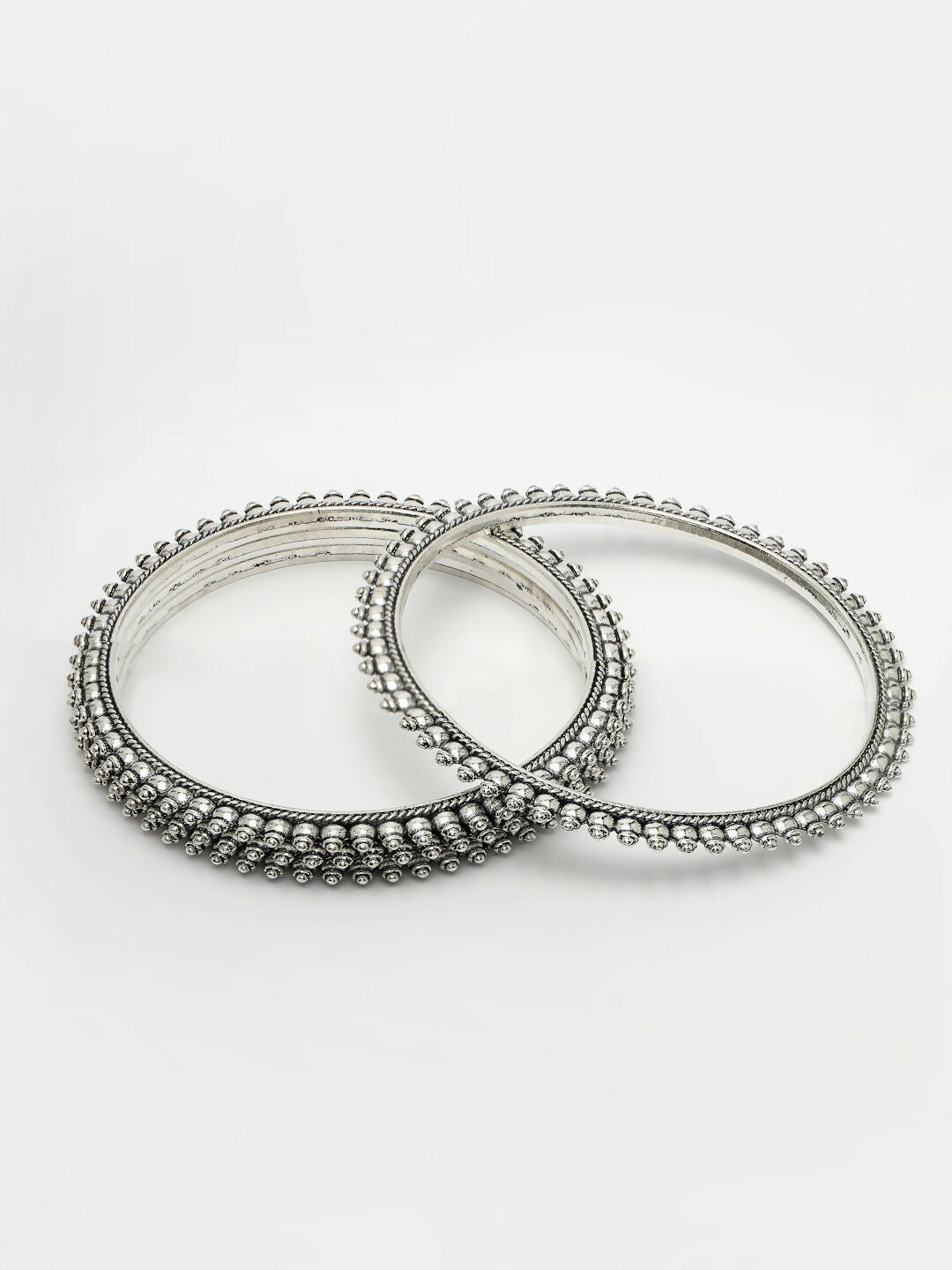NVR Women's Set of 4 Silver-Toned German Silver Oxidised Bangles - Distacart