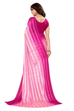 Vamika Georgette Satin Pink Desinger Satin Patta Saree