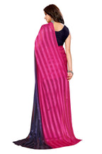 Vamika Georgette Satin Navy Desinger Satin Patta Saree - Distacart