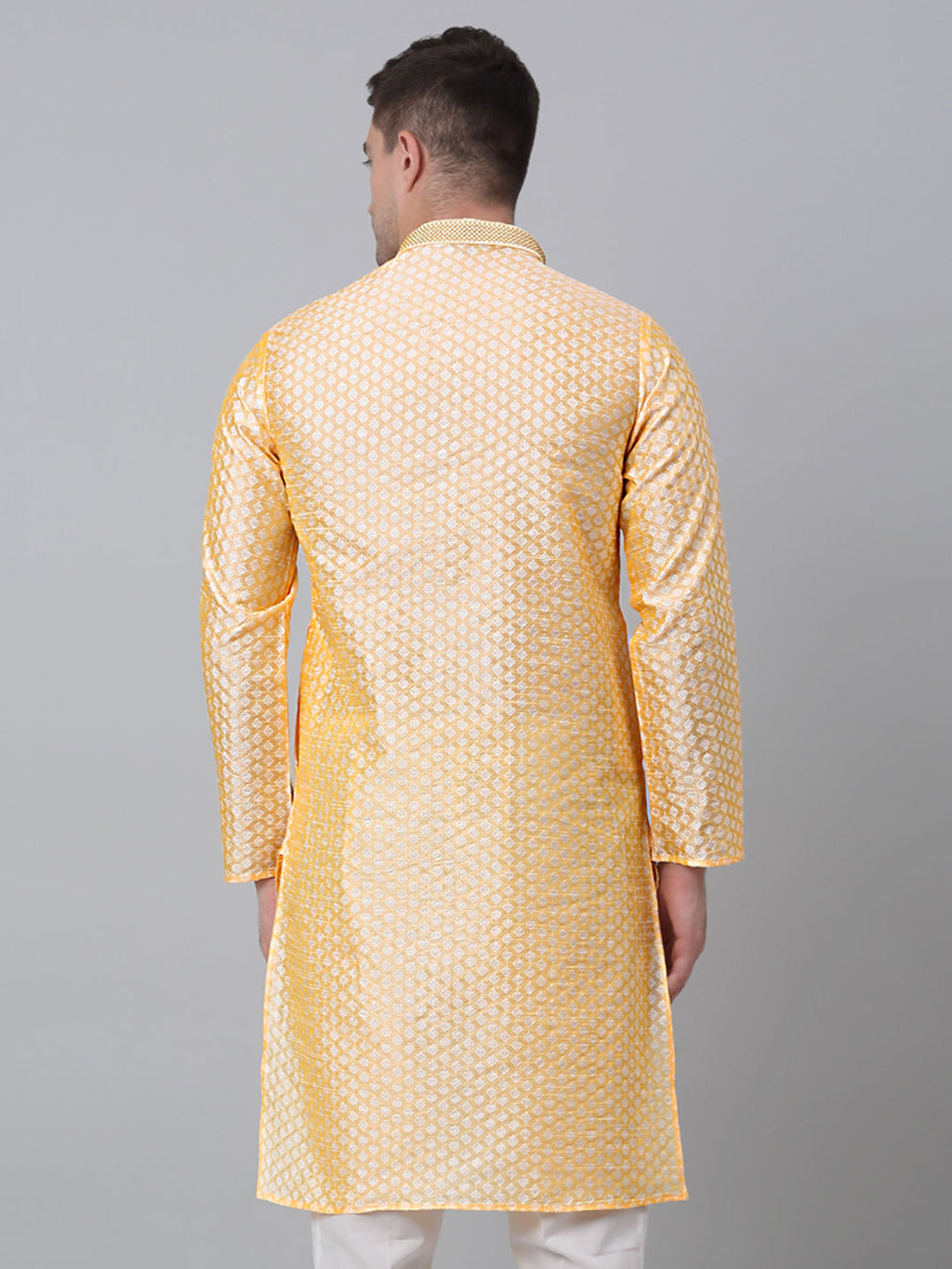 Jompers Men's Golden Collar Embroidered Kurta