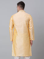 Jompers Men's Golden Collar Embroidered Kurta