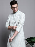 Jompers Men's Sequin Embroidered Pure Cotton Kurta - Yellow