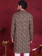 Jompers Men's Digital Printed Kurta - Olive