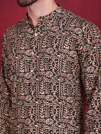 Jompers Men's Digital Printed Kurta - Olive