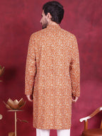 Jompers Men's Digital Printed Kurta - Mustard