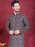 Jompers Men's Digital Printed Kurta - Navy Blue