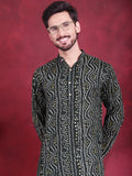 Jompers Men's Bandhani Printed Kurta - Green