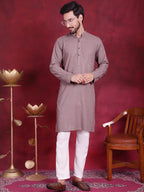 Jompers Men's Sequins Chikankari Kurta - Grey