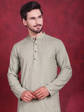 Jompers Men's Sequins Chikankari Kurta - Pista