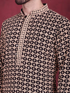 Jompers Men's Sequins Embroidered Kurta - Black