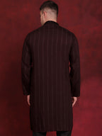 Jompers Men's Sequins Embroidered Kurta - Maroon