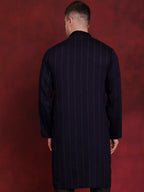 Jompers Men's Sequins Embroidered Kurta - Navy Blue