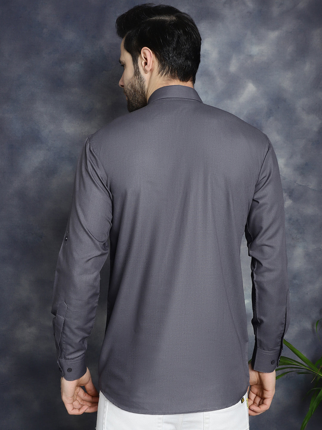 Jompers Men's Grey Solid Short Kurta