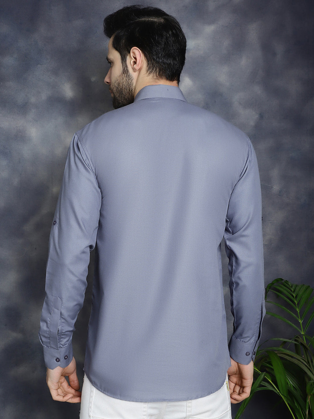 Jompers Men's Light Grey Solid Short Kurta