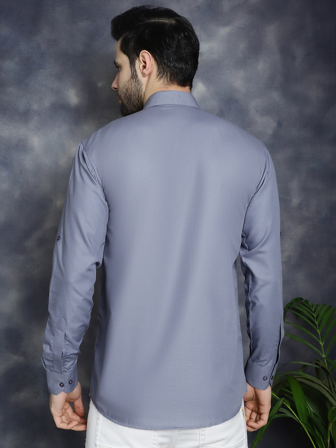 Jompers Men's Light Grey Solid Short Kurta