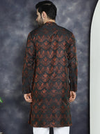 Jompers Men's Bronze Silk Blend Straight Kurta - Bronze