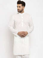 Jompers Men Cream Chikan Kurta Only - Distacart