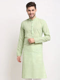 Jompers Men's Green Chikan Kurta Only