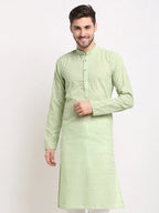 Jompers Men's Green Chikan Kurta Only