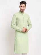 Jompers Men's Green Chikan Kurta Only