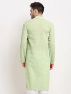 Jompers Men's Green Chikan Kurta Only