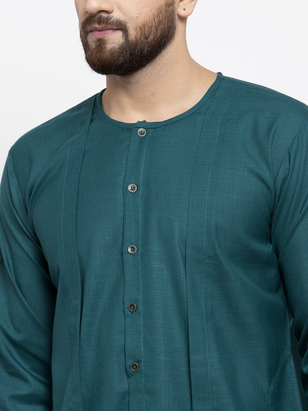 Jompers Men Teal Solid high-low Kurta - Distacart