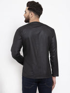 Jompers Men Black Solid Straight Short Kurta - Distacart